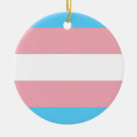 Transgender Ceramic Circle Ornament