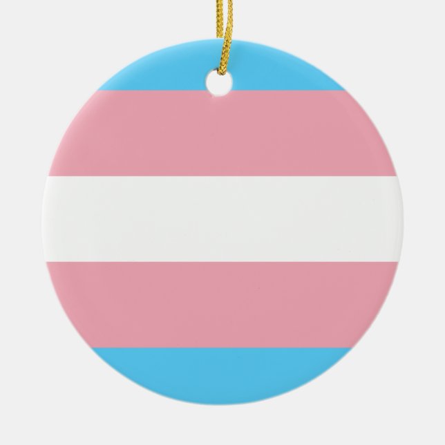 Transgender Ceramic Circle Ornament (Front)
