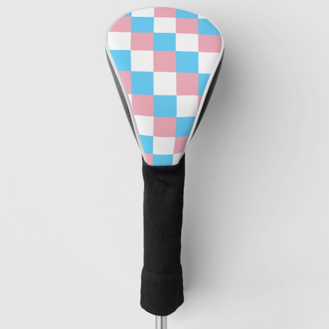 Transgender chackered pattern golf head cover (Front)