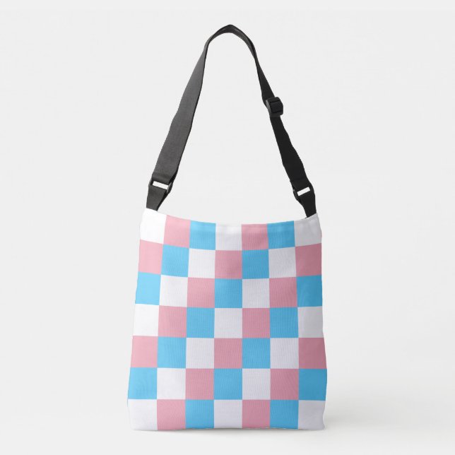 Transgender colours chequered pattern crossbody ba crossbody bag (Front)