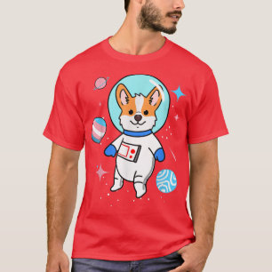 Transgender Corgi In Space Trans Pride T-Shirt