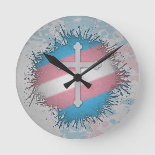 Transgender Cross Round Clock