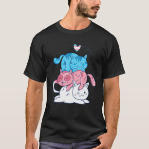 Transgender Cute Cat Transsexual Flag Lgbt Trans P T-Shirt