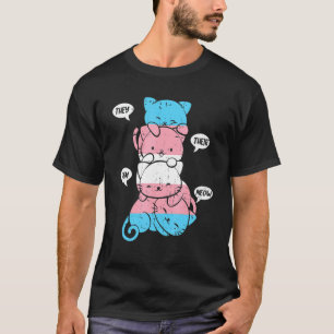 Transgender Cute Cats Pile Gay Pride Cat LGBT Purr T-Shirt
