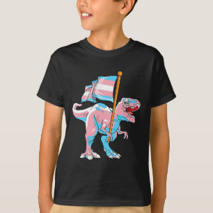 Transgender Dinosaur TRex Trans LGBT Pride Flag Pr T-Shirt