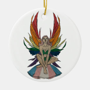 Transgender Faerie Ceramic Tree Decoration