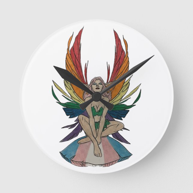 Transgender Faerie Round Clock (Front)