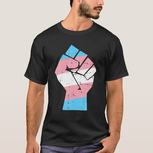 Transgender Fist Pride Rights LGBT Trans Transexua T-Shirt (Front)