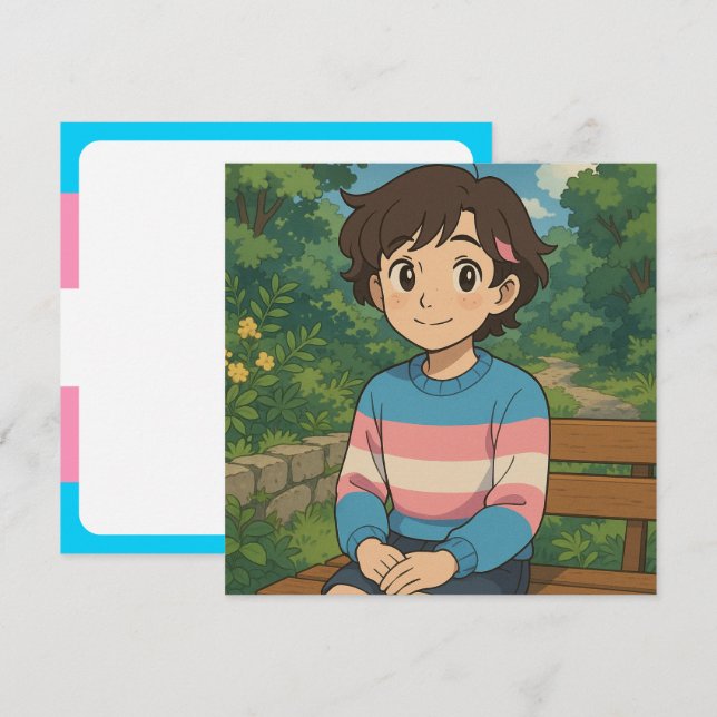 Transgender Flag Anime Person | LGBTQIA+  (Front/Back)