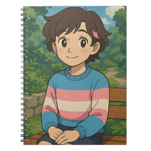 Transgender Flag Anime Person   LGBTQIA+  Notebook