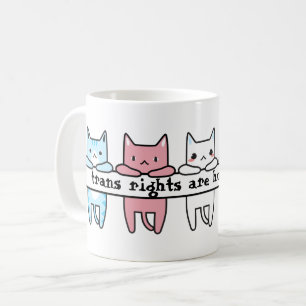 Transgender Flag Cat Trans Rights Are Human Rights Coffee Mug