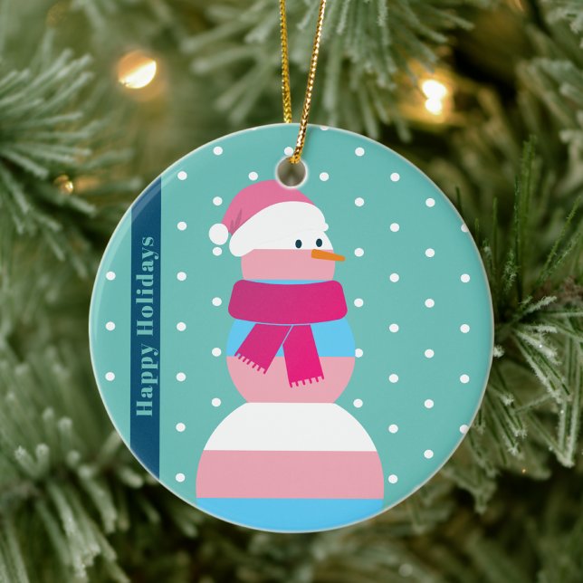 Transgender flag christmas gift snowman Ornament (Creator Uploaded)