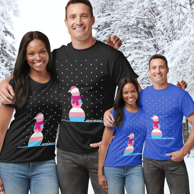 Transgender flag christmas outfit snowman  T-Shirt (Creator Uploaded)