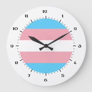 Transgender flag clocks