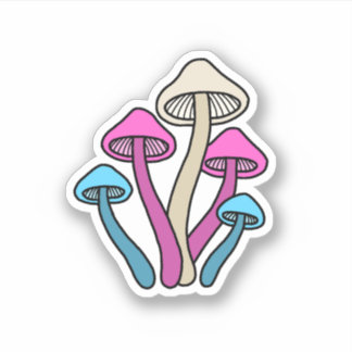Transgender Flag Colored Mushrooms