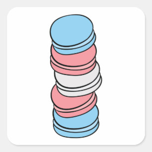 Transgender Flag Gay Pride Lgbtq Macaron Square St Sticker