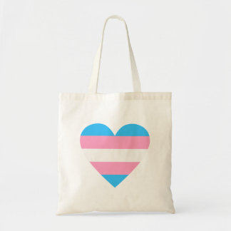 Transgender Flag Heart Tote Bag