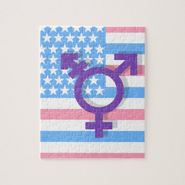 Transgender flag jigsaw puzzle (Vertical)