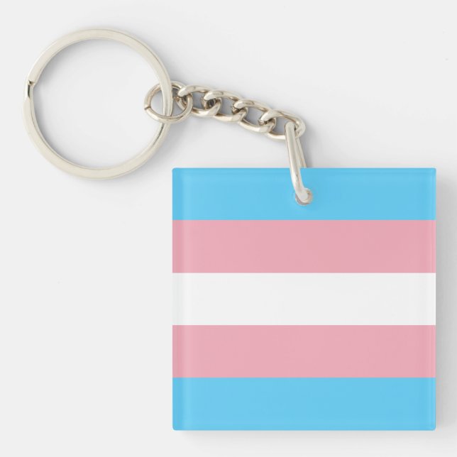 Transgender Flag Key Ring (Front)