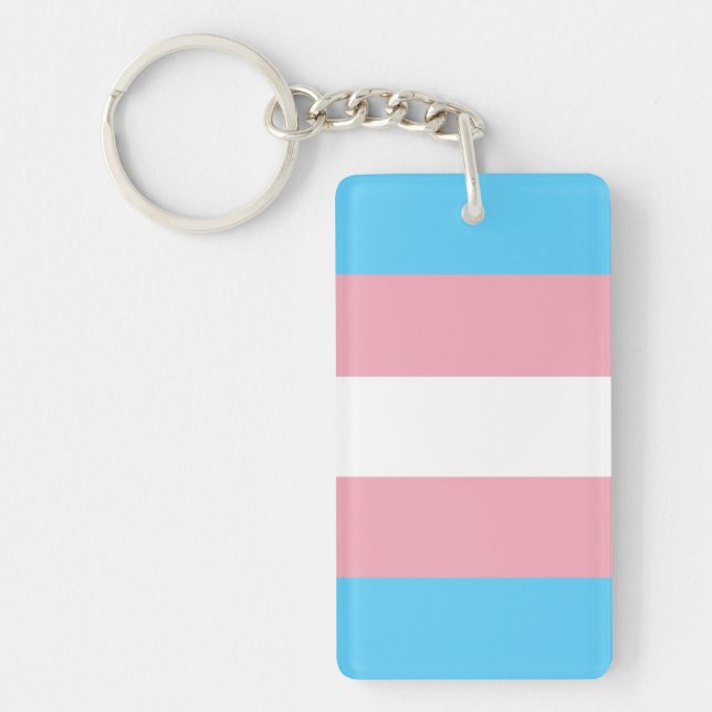 Transgender Flag Key Ring (Front)