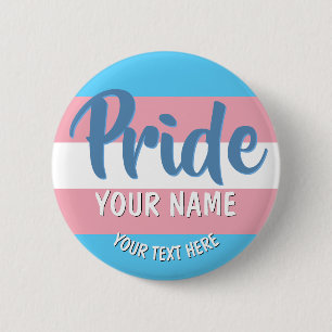Transgender Flag LGBT Personalised Button