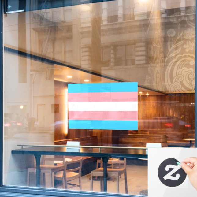 Transgender Flag LGBTQIA+ Flag   Window Cling (Cafe Window)
