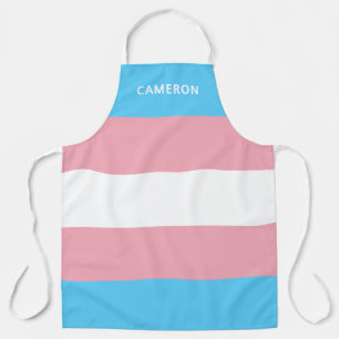 Transgender Flag Monogrammed Apron
