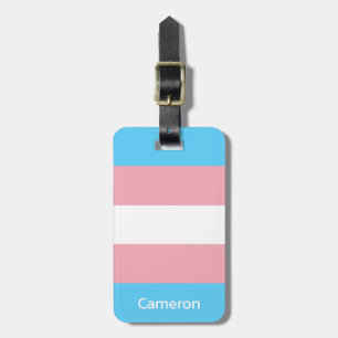 Transgender Flag Personalised Luggage Tag