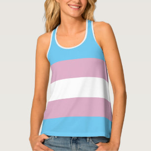 Transgender Flag Pink Blue White Pride Tank Top