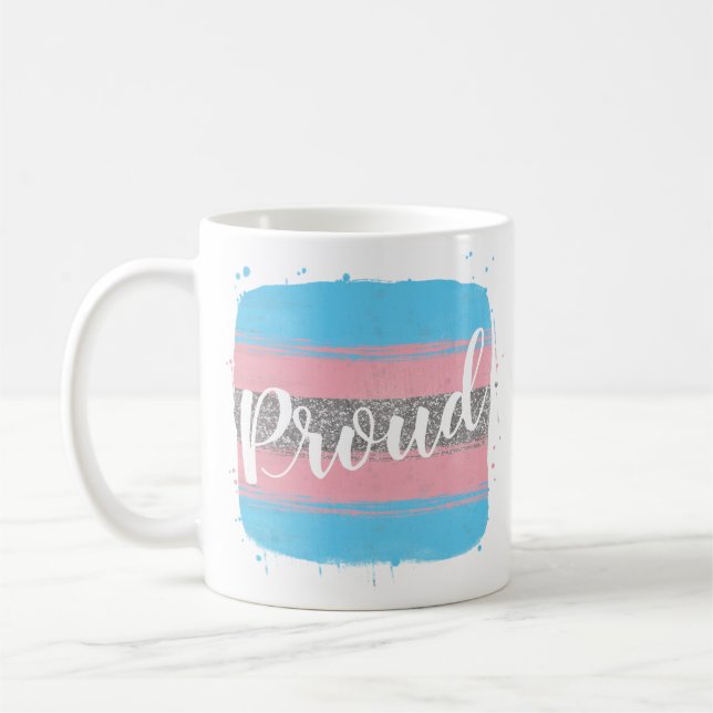 Transgender Flag Pride Coffee Mug (Left)