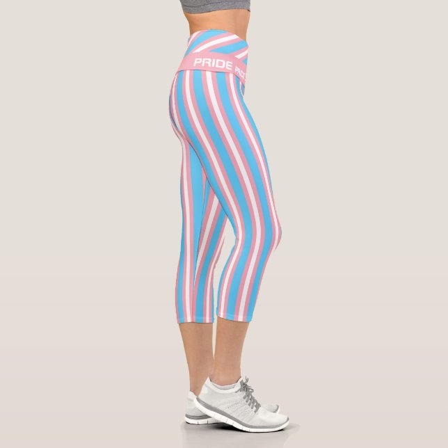 Transgender Flag & Pride community /gender flag Capri Leggings (Right)
