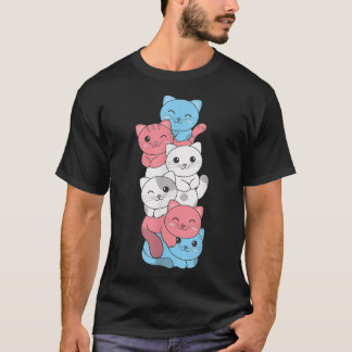 Transgender Flag Pride LGBTQ Cats Transgender cat  T-Shirt