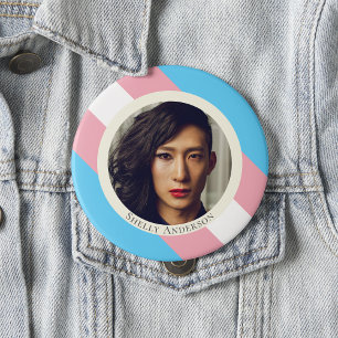 Transgender flag pride trans photo button 