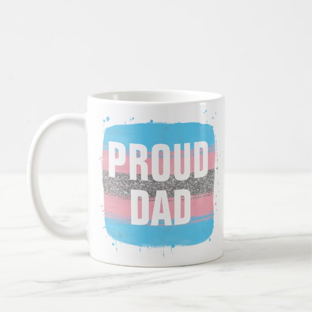 Transgender Flag Proud Dad Coffee Mug (Left)