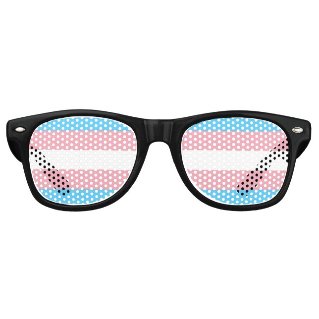 Transgender Flag Retro Sunglasses (Front)