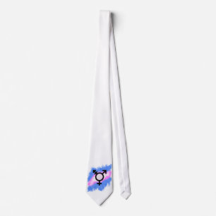 Transgender flag splash paint tie