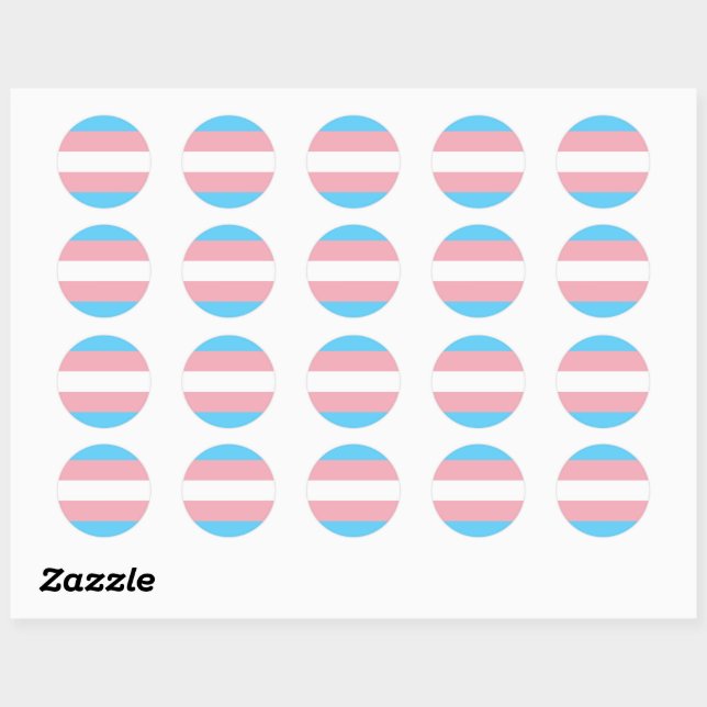 Transgender Flag sticker, Pride community /gender Classic Round Sticker (Sheet)