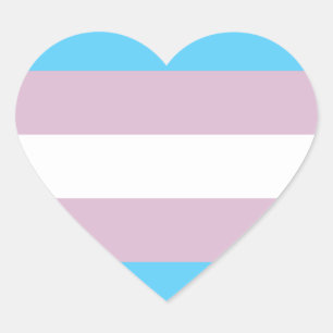 Transgender Flag Stickers (Heart)