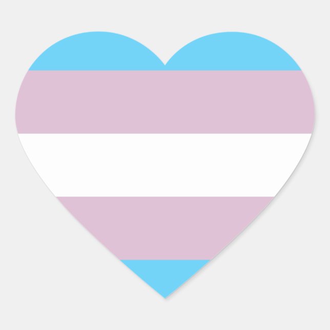 Transgender Flag Stickers (Heart) (Front)