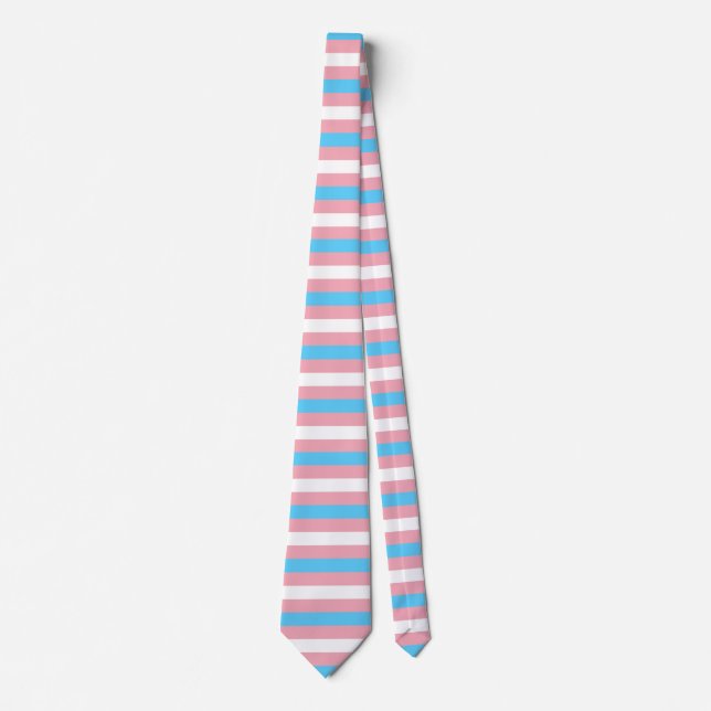 Transgender Flag Striped Pride Tie (Front)