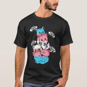 Transgender Flag They Their Them Meow  Cat  LGBT 1 T-Shirt