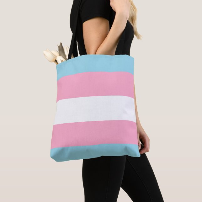 "Transgender Flag" Tote Bag (Close Up)