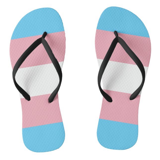 transgender flag trans lgbt lgbtq gay lesbian homo flip flops (Footbed)