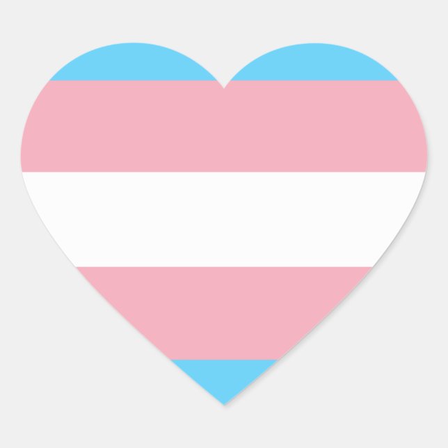 Transgender Flagge Heart Sticker (Front)