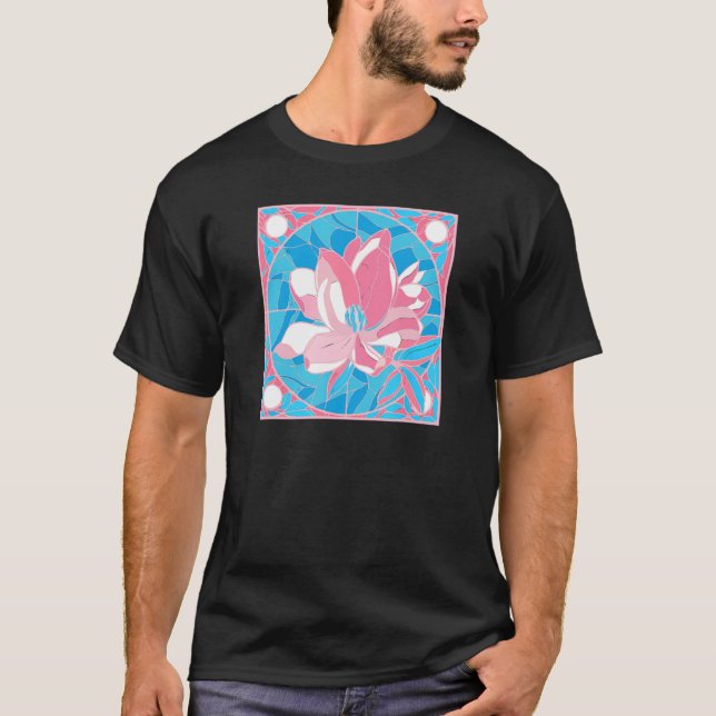 Transgender Floral Stained Glass Trans Pride Colou T-Shirt (Front)
