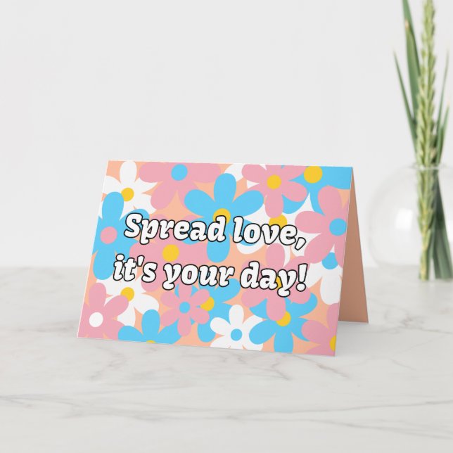 Transgender Flower Birthday Card (Front)