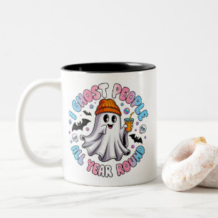 Transgender Funny Halloween – I Ghost People Two-Tone Coffee Mug