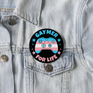 Transgender Gaymer For Life Controller Gamer 7.5 Cm Round Badge