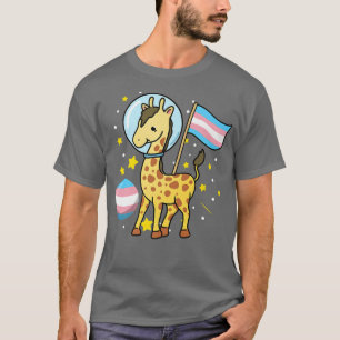 Transgender Giraffe Astronaut Trans Pride T-Shirt