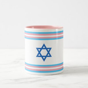 Transgender Israel Pride Flag Two-Tone Coffee Mug